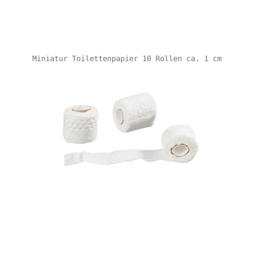 Miniatur Toilettenpapier 10 Rollen ca. 1 cm