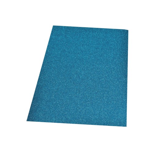 Moosgummiplatte hellblau glitter von efco