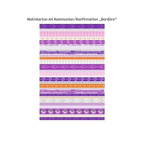 Motivkarton Kommunion/Konfirmation „Bordüre“ Größe A4