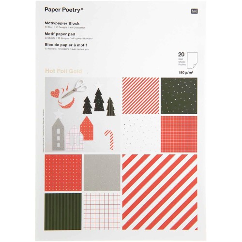 Paper Poetry Motivpapierblock I love Christmas classic