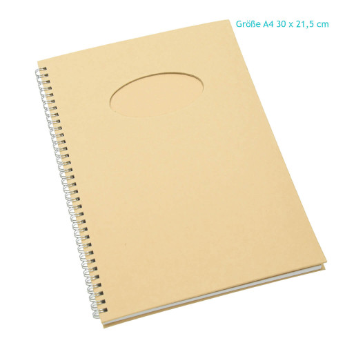 Notizbuch A4 mit Ovalausschnitt 60 Blatt blanko