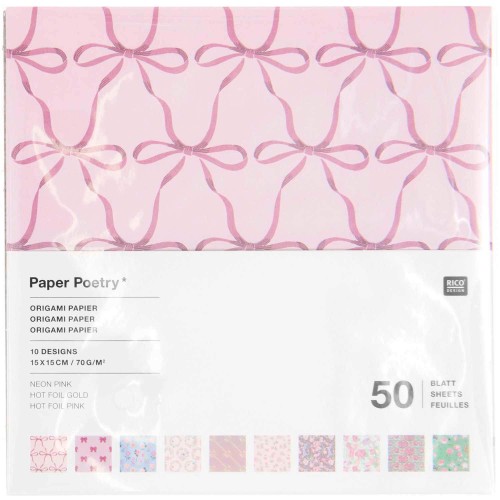 Origami Papier La Vie en Rose 15x15cm