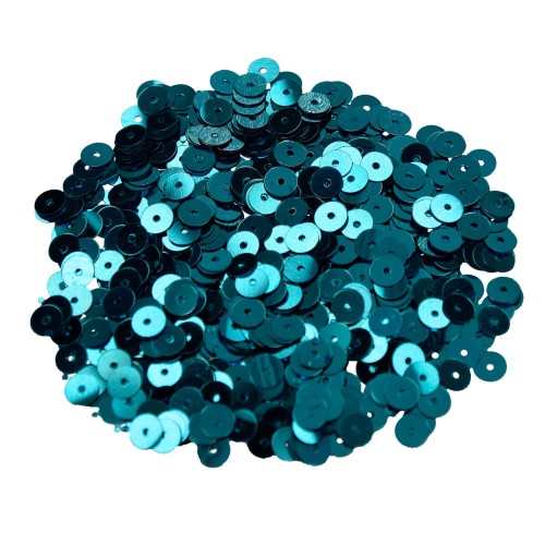 Detailansicht Pailleten türkis flach 6 mm