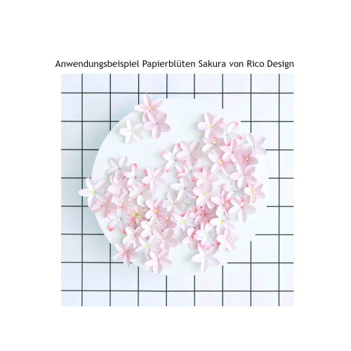 Anwendungsbeispiel Papierblüte Sakura von Rico Design
