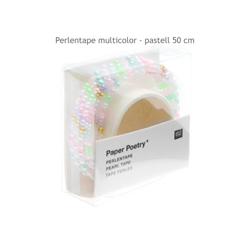 Perlentape Multicolor-Pastell 50 cm  x 19 mm Breite