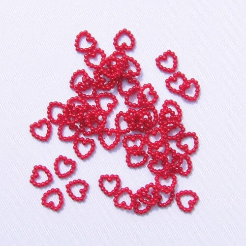 Perlherzen rot ca. 10 mm