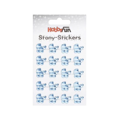 STONY-Stickers Kinderwagen hellblau 20 Stück
