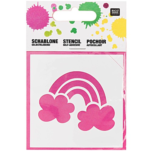 Kleine Schablone Regenbogen 75 x 75 mm von Rico Design