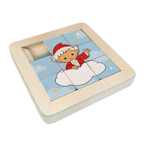 Schiebepuzzle Sandmann aus Holz 12 x 12 cm