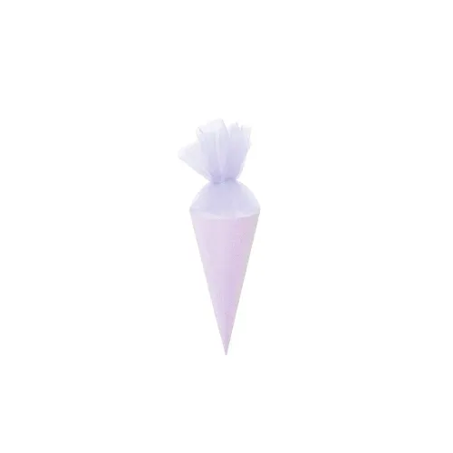 Schultüte Glitter-violett mit Tüll-Verschluß