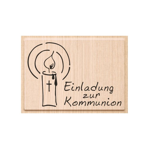 Stempel „Einladung zur Kommunion“ mit Kerzenmotiv