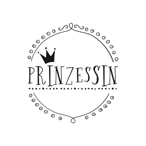 Detailansicht Vergrößerung Motiv von Stempel Prinzessin rund 32mm