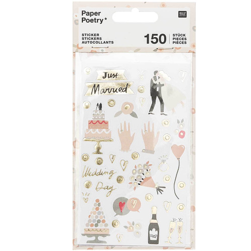 Sticker Hochzeit 4 Blatt 150  Sticker