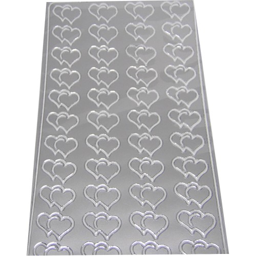 Sticker silber Herzen
