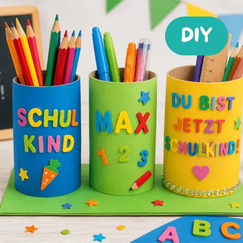 Stiftesammler selbermachen - Basteln zum Kindergartenabschied