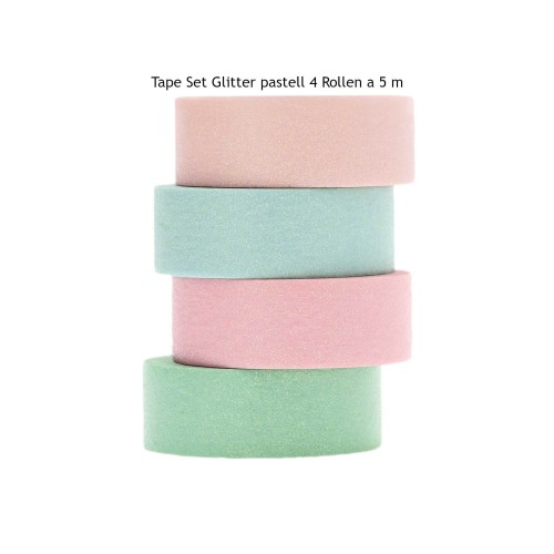 Tape Set Glitter pastell 5 m pro Rolle