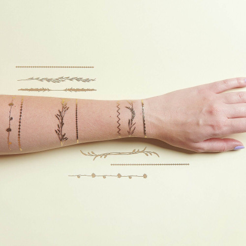 Anwendungsbeispiel von Tattoo-Set Festival Boho 12-teilig 