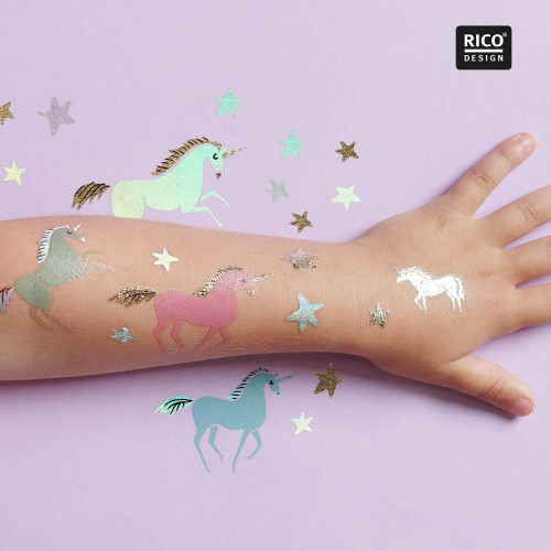 Anwendungsbeispiele Tattoo-Set Einhörner