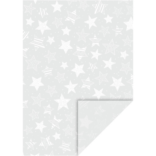 Transparentpapier Sterne weiß A4