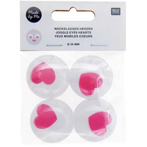 Wackelaugen Herzen pink