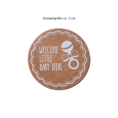 Stempel Welcome little Baby Girl 3 cm