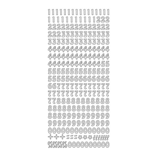 Zahlensticker goldfarben Zahlen 0-9