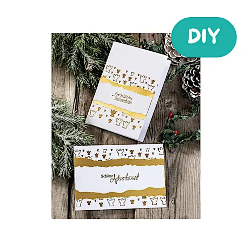 Weihnachtskarte basteln - DIY Anleitung mit Engel- und Weihnachtsstempeln