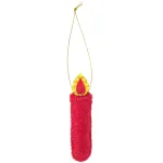 Anhänger-Kerze aus Filz in Weiß oder Rot, 8,5 cm