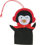 Aufhänger Filz-Pinguin flach Schwarzx