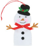 Aufhänger Filz-Schneemann flach Weiß