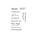 transparente Stempel für Glückwünsche von efco