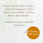 Herbst-Girlande Blätterzauber 8 Seiten PDF A4