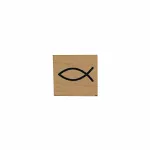 Holzstempel mit Fischsymbol für christliche Karten und Einladungen