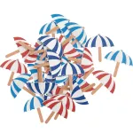 Holzstreu Sonnenschirm rot-weiß/blau-weiß