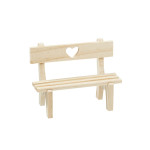 Miniatur-Holzbank mit Herz natur