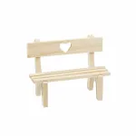 Miniatur-Holzbank mit Herz natur