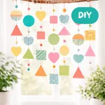 DIY Geometrische Papiergirlande basteln für Frühling oder Muttertag