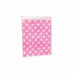 Pinke Papiertütchen mit weißen Punkten zum Verpacken von Geschenken und Süßigkeiten
