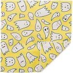 Gelbe Servietten mit lustigem Gespenster-Motiv für Halloween, Gruselpartys und Mottopartys