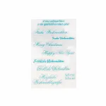 Set mit 9 transparenten Silikonstempeln mit weihnachtlichen Schriftzügen